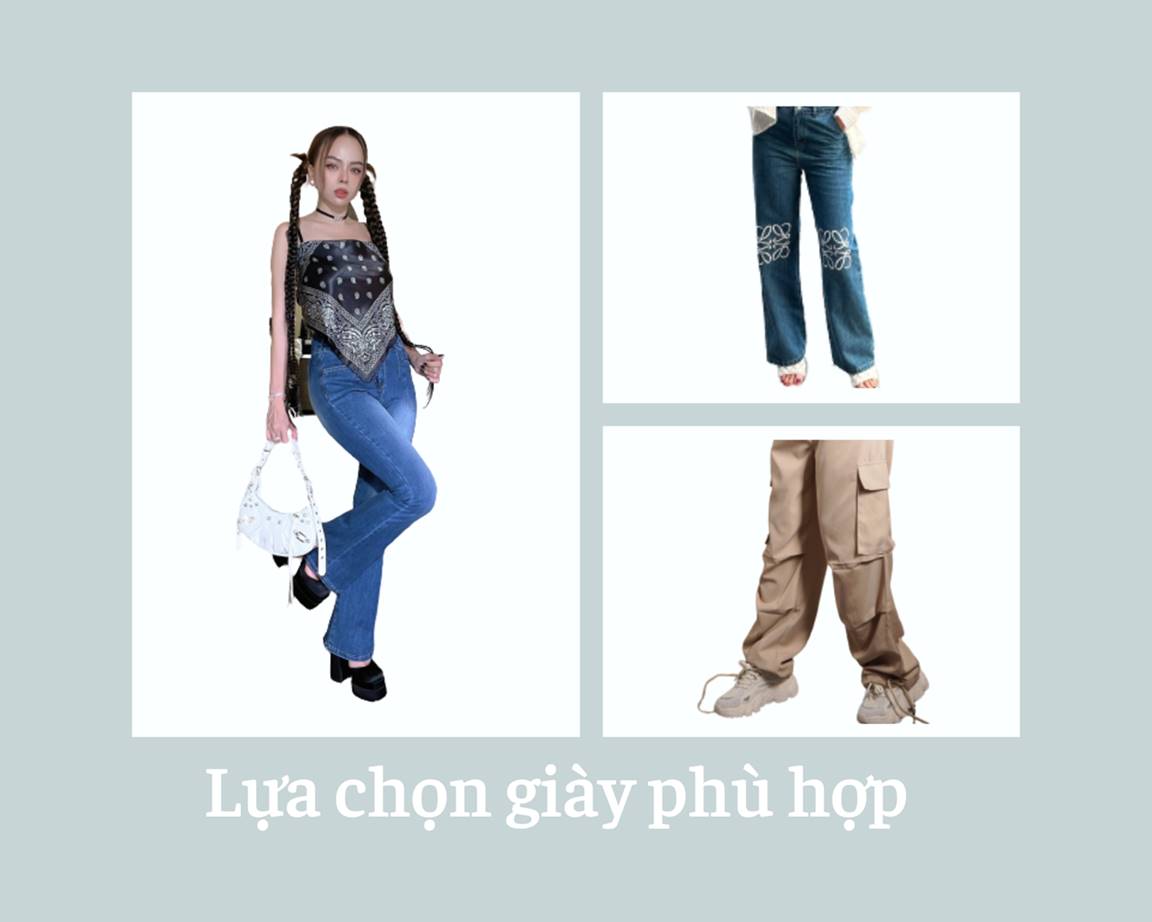 phối đồ với quần ống rộng