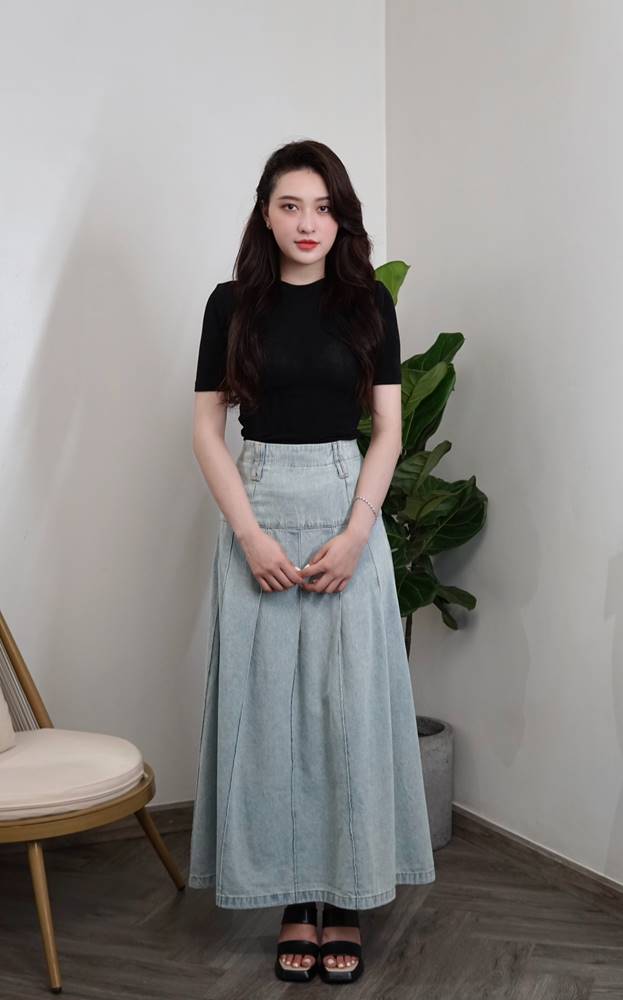 Tổng hợp các mẫu chân váy dài Hàn Quốc dự báo dẫn đầu xu hướng thời trang  năm nay