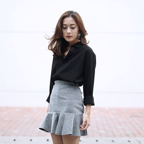 Chân váy chữ A lưng cao 2 tông màu cơ bản Chân váy nữ rút dây đuôi cá  phong cách Hàn Quốc  khuyến mãi giá rẻ chỉ 184000 đ  Giảm giá mỗi ngày
