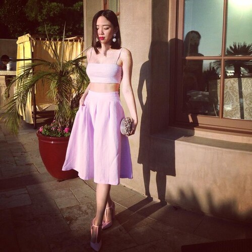 Váy đầm công sở nơ hoa cổ trái màu hồng nhạt | Lazada.vn