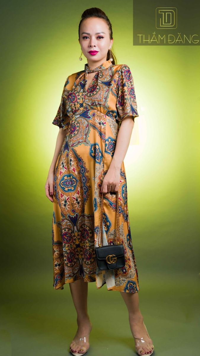 Mua Váy Trung Niên  Đầm Quý Bà thiết kế chất Thun hai da ánh nhũ  thu  đông dày dặn cao cấpVáy cho mẹ  người già Mã 525  Tiki