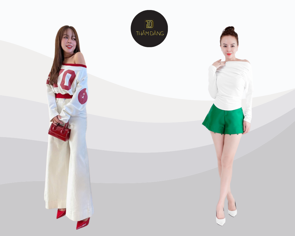 Nếu chưa biết áo trễ vai mặc với quần gì, xem ngay bài viết của Thắm Đặng