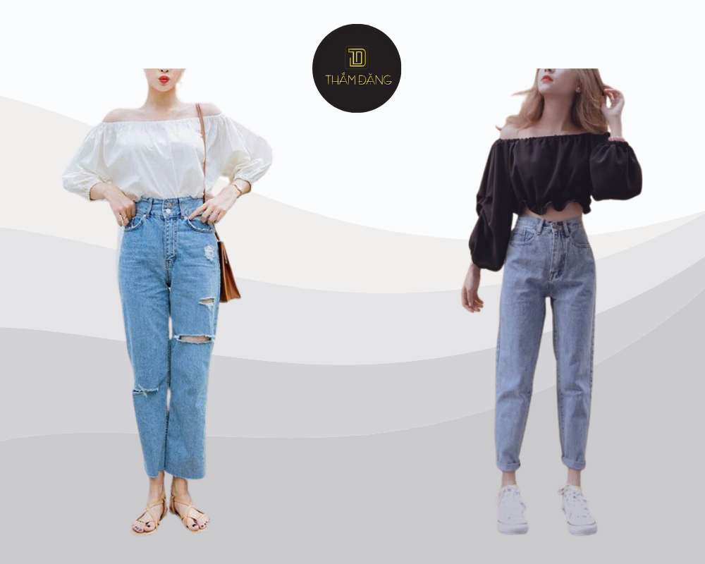 Mặc cùng quần baggy năng động thoải mái phong cách cho cuối tuần nếu không biết áo trễ vai mặc với quần gì