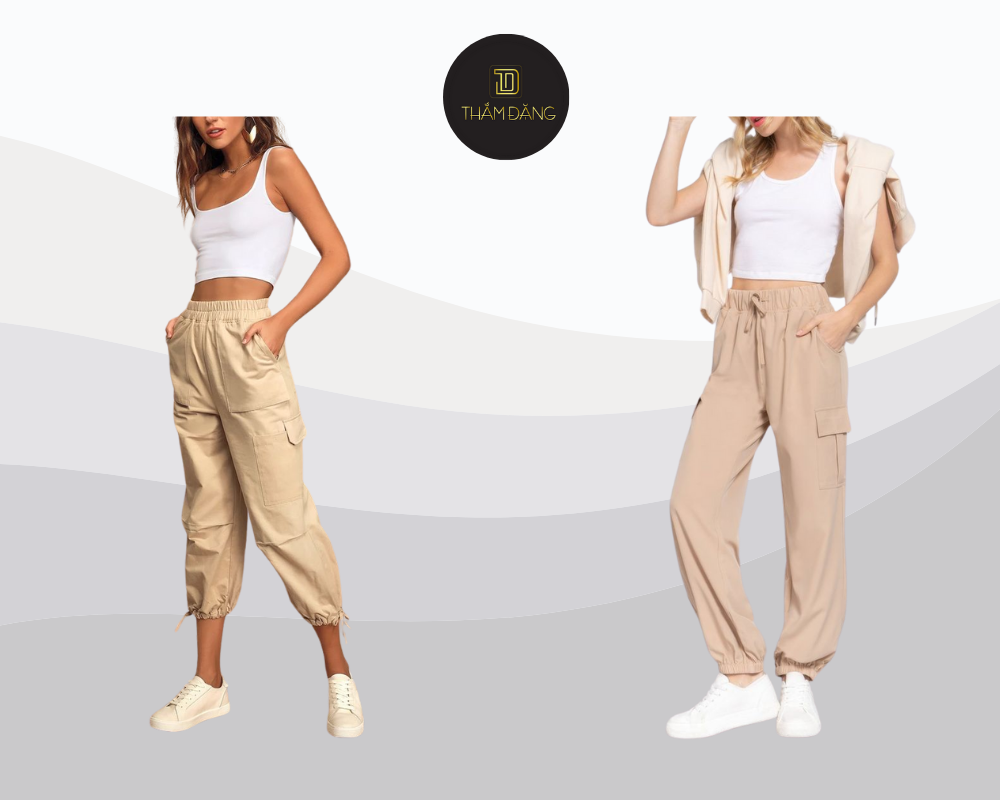 Trang phục đi rừng thoải mái và tiện lợi với áo thun cotton pha polyester và quần jogger co giãn, hoàn hảo cho cả hoạt động và chụp ảnh.