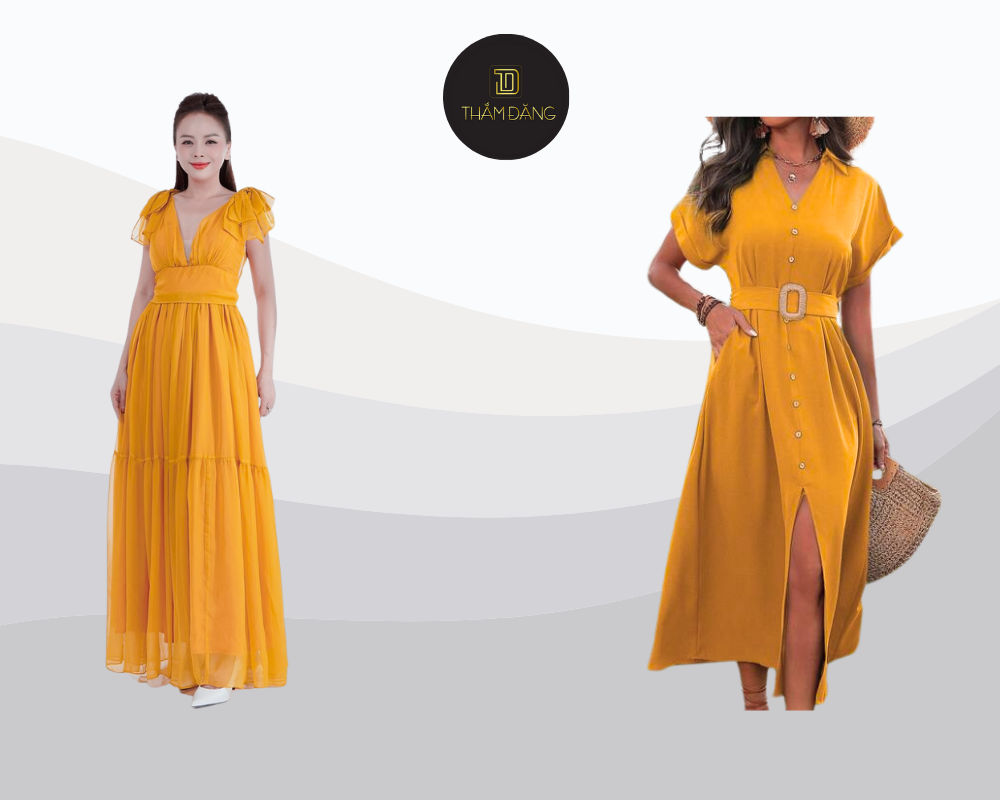Váy liền vàng bò là lựa chọn hoàn hảo để tôn dáng nhẹ nhàng mà vẫn nổi bật trong mọi dịp.