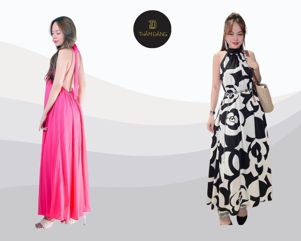 Váy maxi nhẹ nhàng kết hợp với sandals mang đến vẻ đẹp thanh lịch, tự do, bay bổng