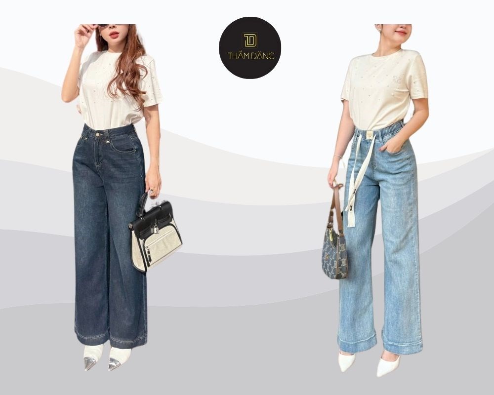 Sự kết hợp hoàn hảo giữa áo thun basic và quần jeans, mang lại vẻ đẹp năng động, thoải mái