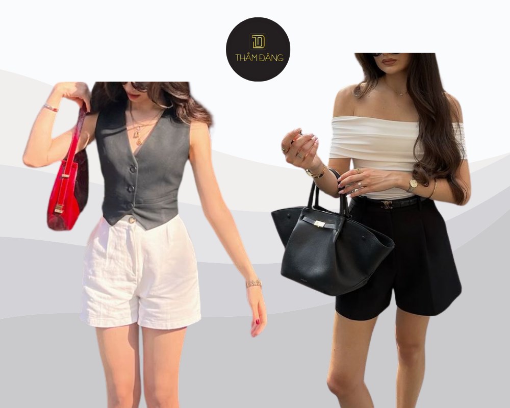 Phối quần ngố cùng các phụ kiện giúp tạo điểm nhấn cho tổng thể