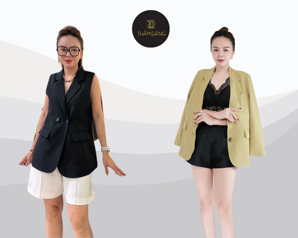 Phong cách Hàn Quốc hiện đại với sự kết hợp giữa quần ngố mix cùng áo blazer mỏng – thanh lịch mà vẫn năng động, sành điệu