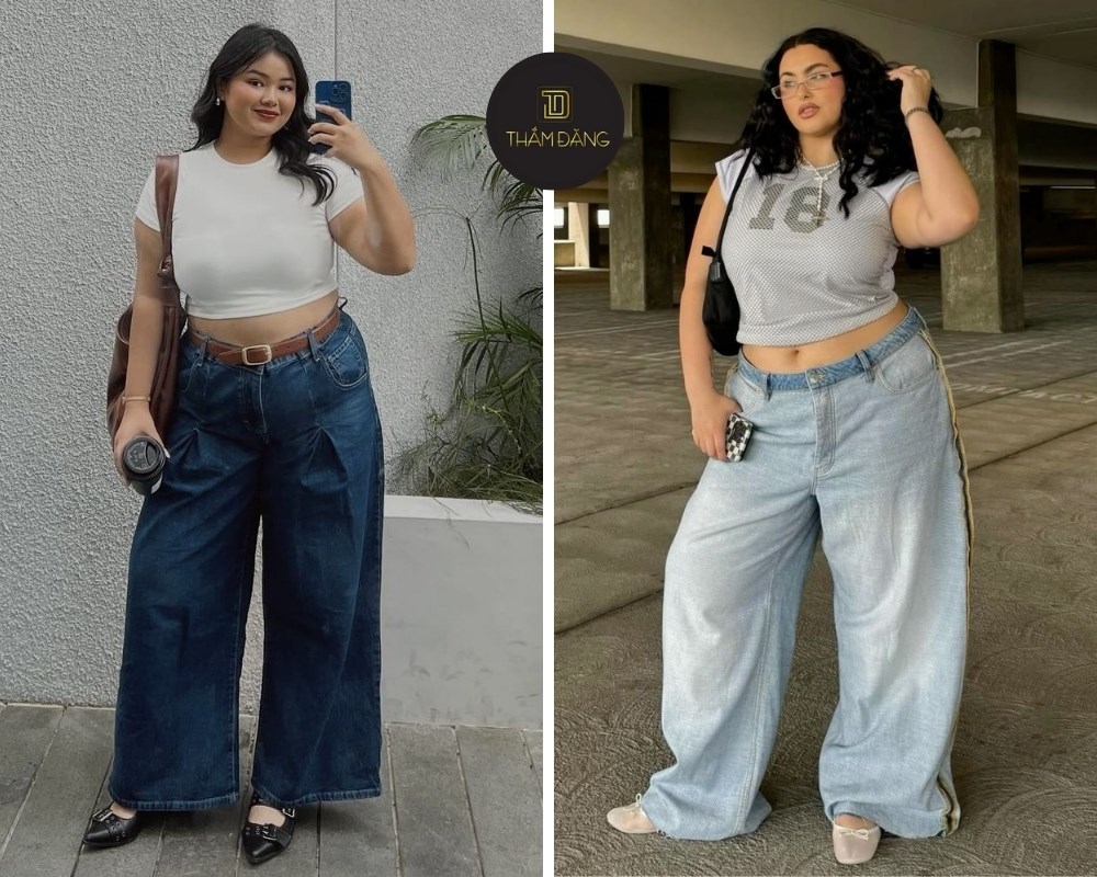Croptop cùng quần ống rộng giúp nàng mũm mĩm tôn dáng cực đỉnh
