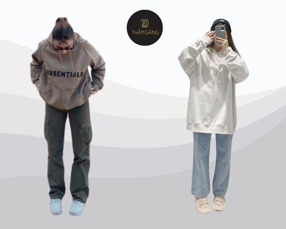 Lùn có nên mặc quần ống rộng? Thử với áo hoodie cho set đồ năng động