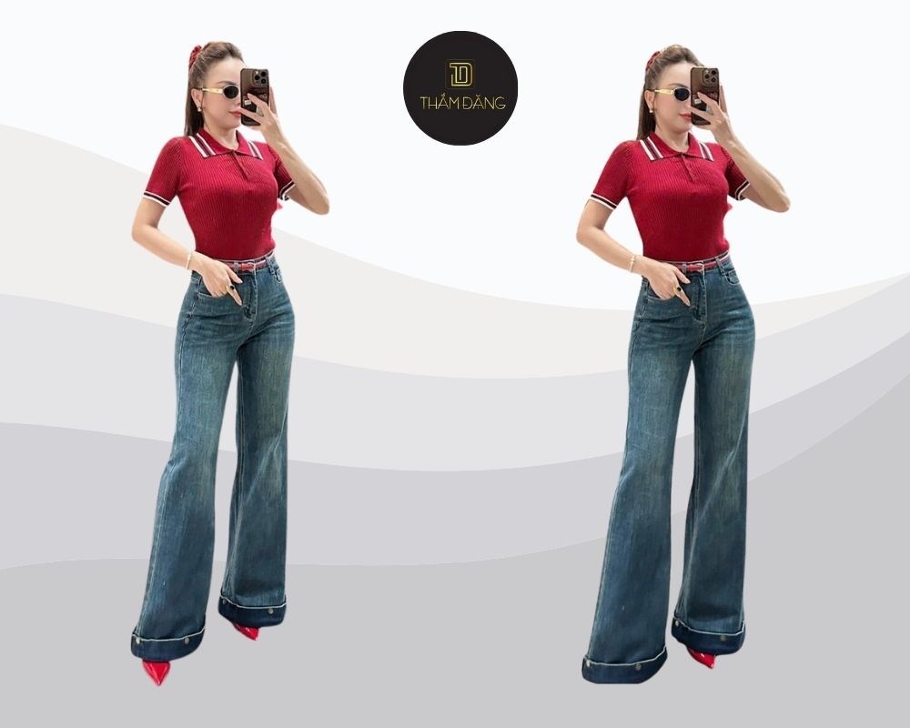 Chụp ảnh trước gương để khoe trọn phong cách, tạo hiệu ứng chân dài và điểm nhấn cho trang phục