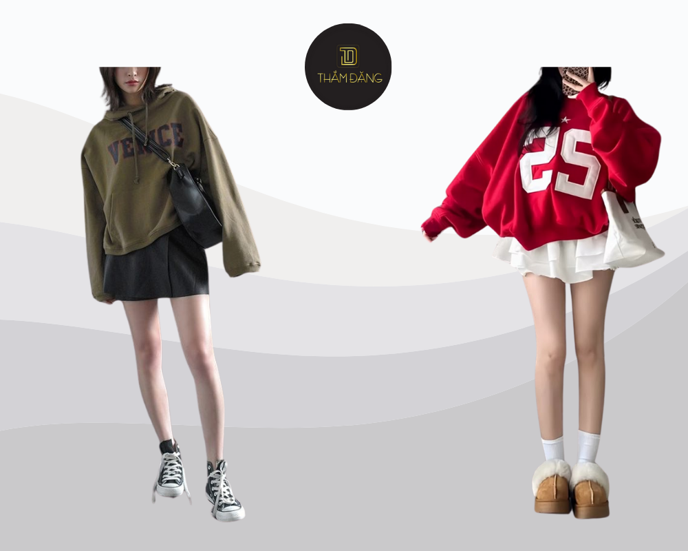 Áo hoodie và sweater là lựa chọn giữ ấm lý tưởng cho những chuyến du lịch se lạnh tại Đà Lạt, Sapa hay Mộc Châu