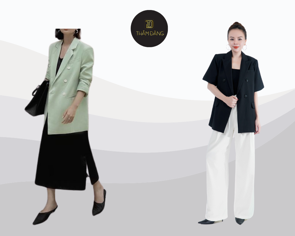Trẻ trung và thanh lịch với combo áo phông phối blazer nhẹ, lý tưởng cho chuyến du lịch miền núi đầy phong cách