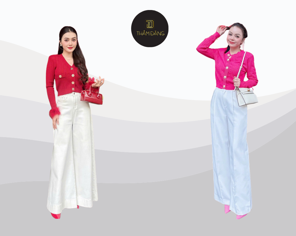 Áo khoác len họa tiết nổi bật giúp giữ ấm và tạo điểm nhấn độc đáo cho outfit du lịch miền núi