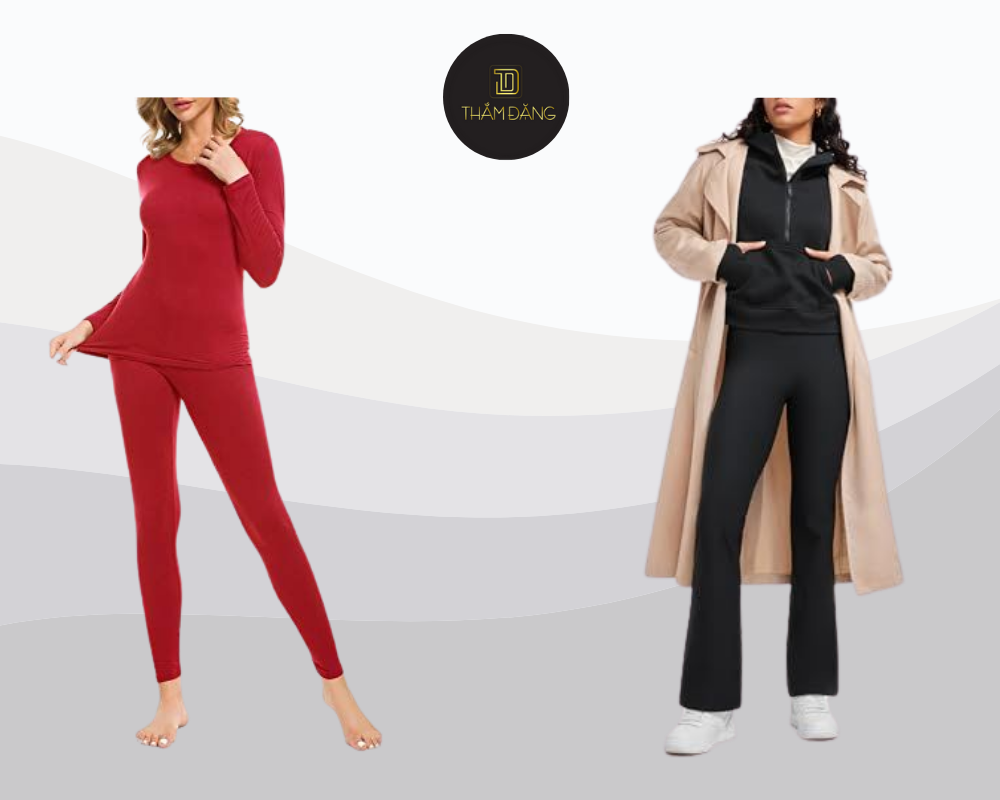 Set đồ legging và áo giữ nhiệt ôm sát, thoải mái, thoát mồ hôi tốt là lựa chọn lý tưởng cho hành trình khám phá núi rừng