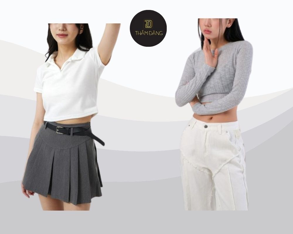 Mix áo/ váy màu xám cùng áo len/ quần trắng tạo ra vẻ tinh tế, thanh thoát