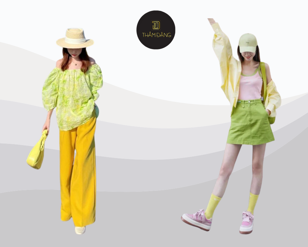 màu xanh lá kết hợp với màu gì nổi bậc
