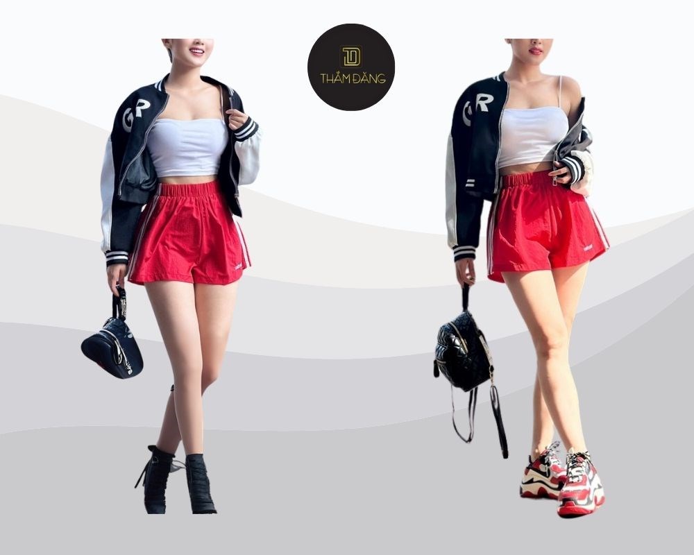 Phối quần short nữ cạp cao kết hợp với áo ống quyến rũ