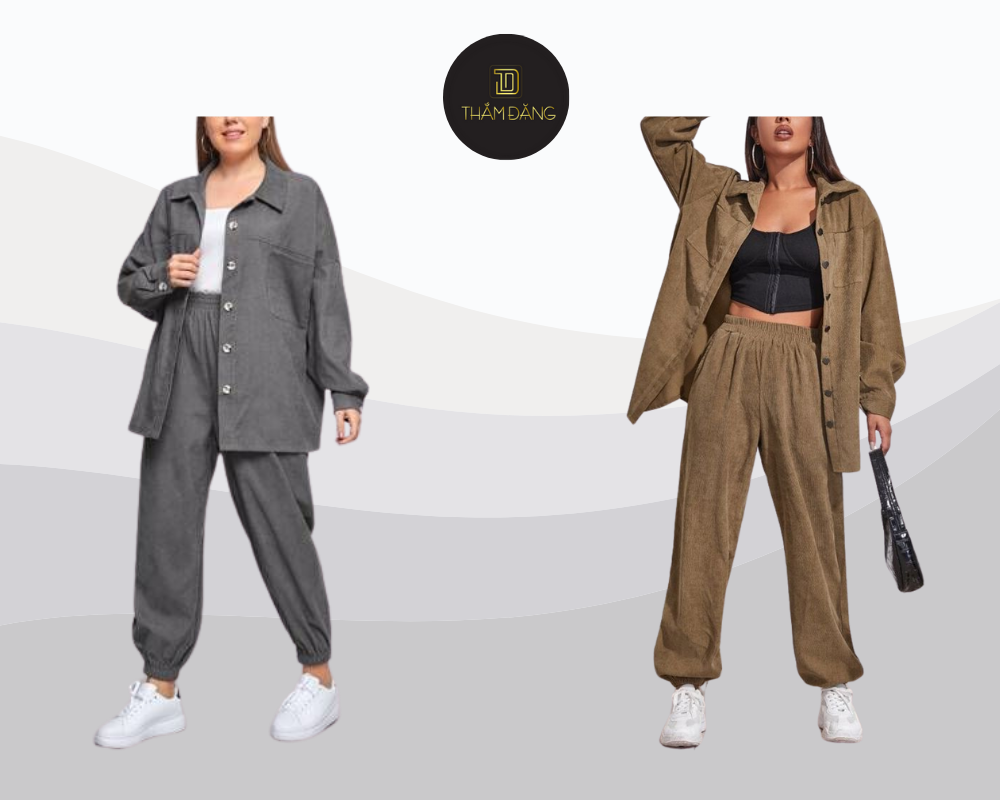 Cách phối đồ với áo sơ mi nhung tăm phối quần jogger và converse tạo phong cách streetwear năng động