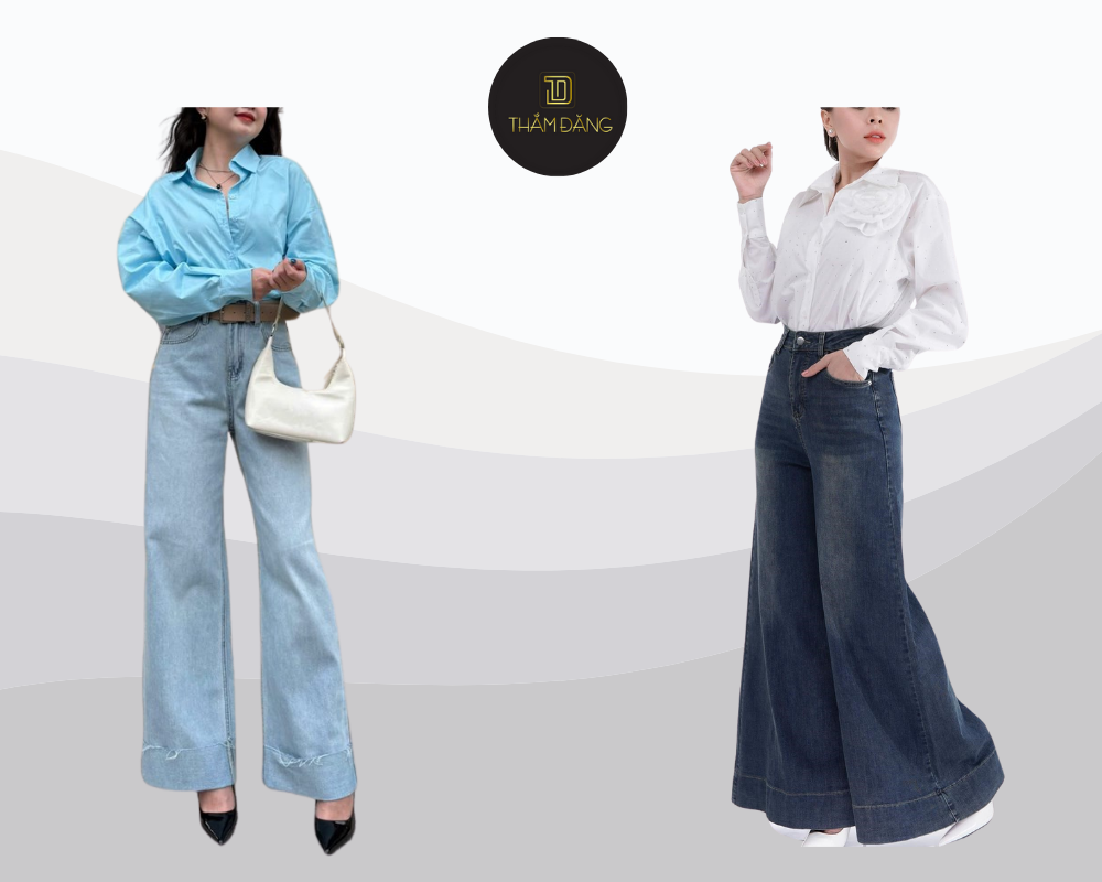 Nếu chưa biết áo sơ mi mặc với quần gì, hãy thử quần jean năng động