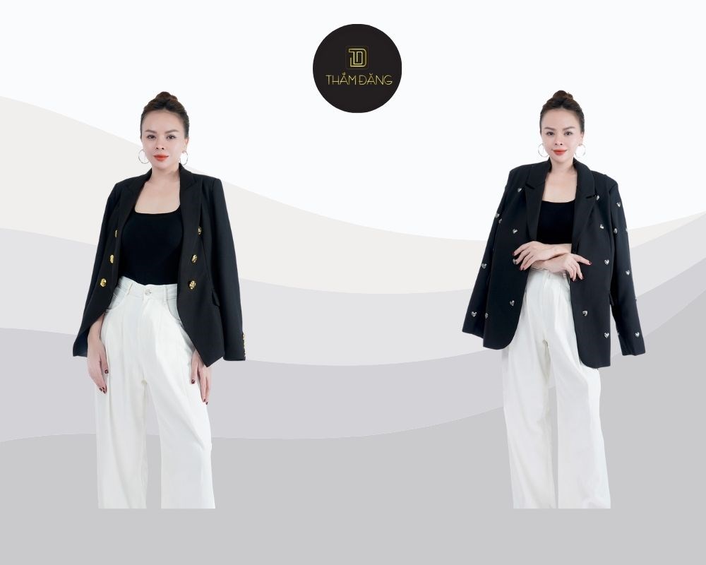 phối đồ với quần ống rộng trắng nữ tính