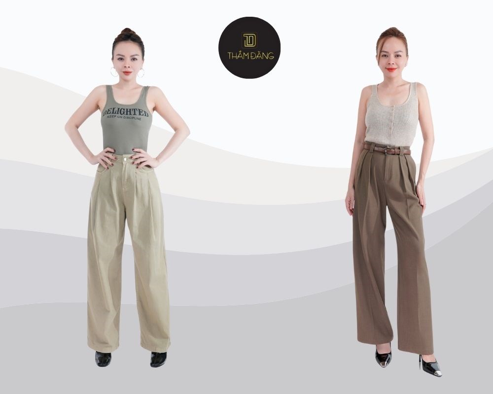 Dịu dàng và quyến rũ, áo hai dây cùng quần ống suông tạo nên sự kết hợp hoàn hảo cho những ngày dạo phố đầy cá tính
