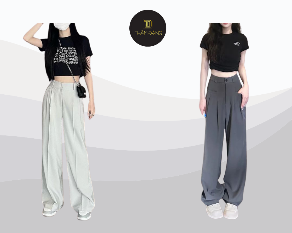 Quần đũi ống rộng mặc với áo gì? Kết hợp cùng croptop cá tính