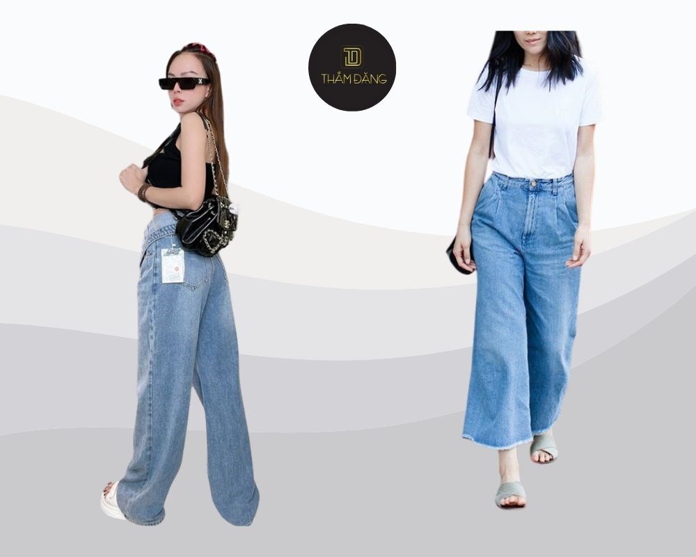 Quần jean ống rộng với đôi slippers mang lại sự tiện lợi và thoải mái, tạo nên phong cách basic hiện đại