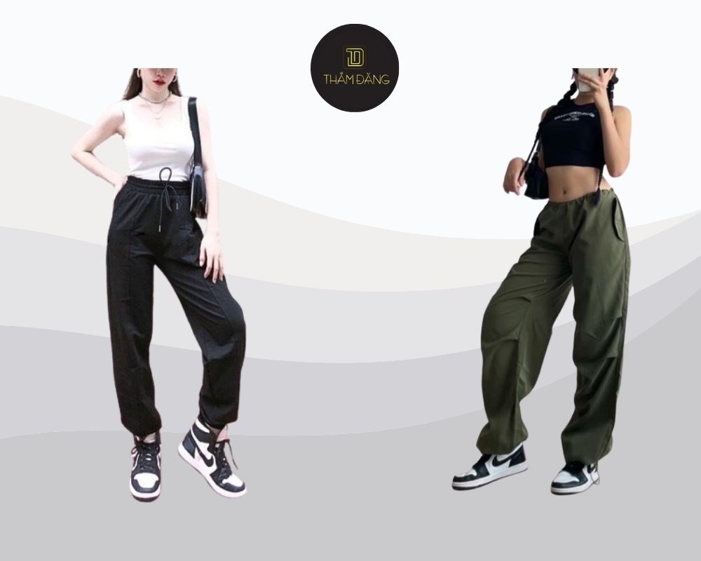 quần jogger nữ phối với áo gì đơn giản
