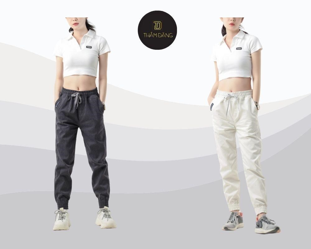 Quần jogger nữ kaki vừa vặn, thoải mái, dễ dàng kết hợp với áo sơ mi hoặc áo phông để có set đồ lịch sự