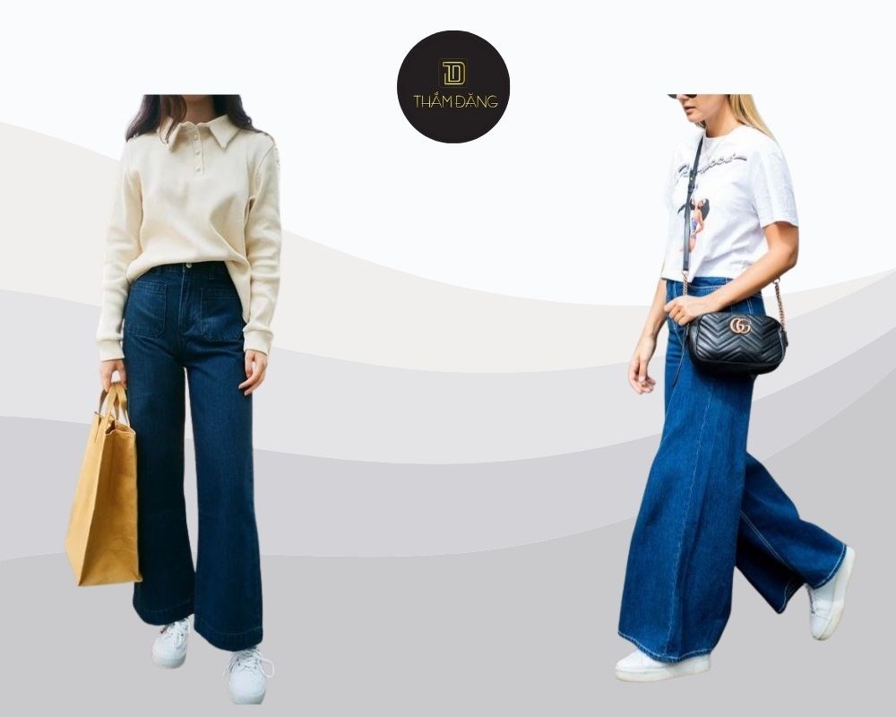 quần ống rộng mang giày gì tạo phong cách trẻ trung