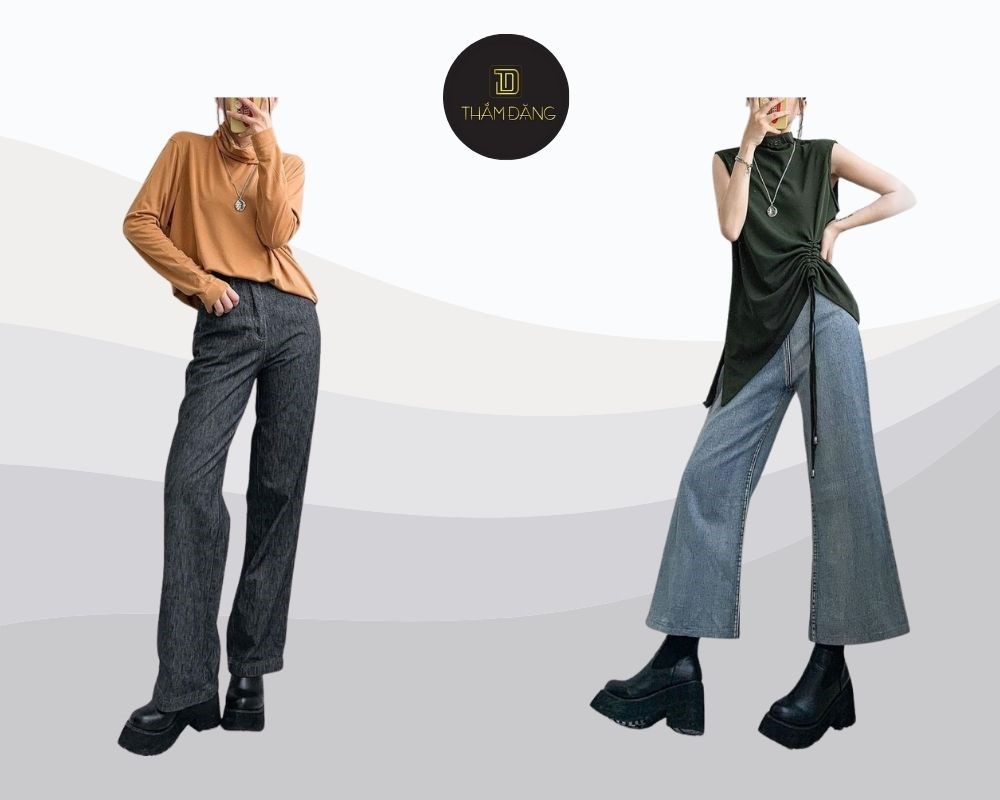 quần ống rộng phối với dép gì mua lạnh? hãy thử giày boots