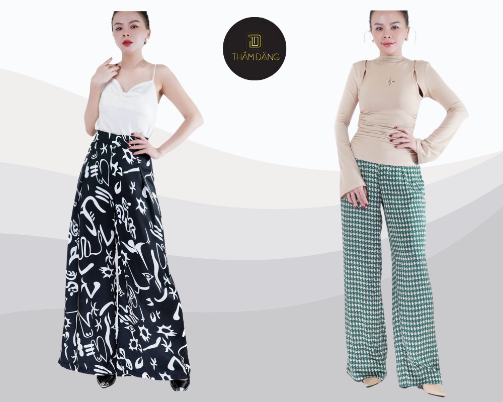 Style ống rộng sọc trắng đen đang được ưa chuộng tại Thắm Đặng Store