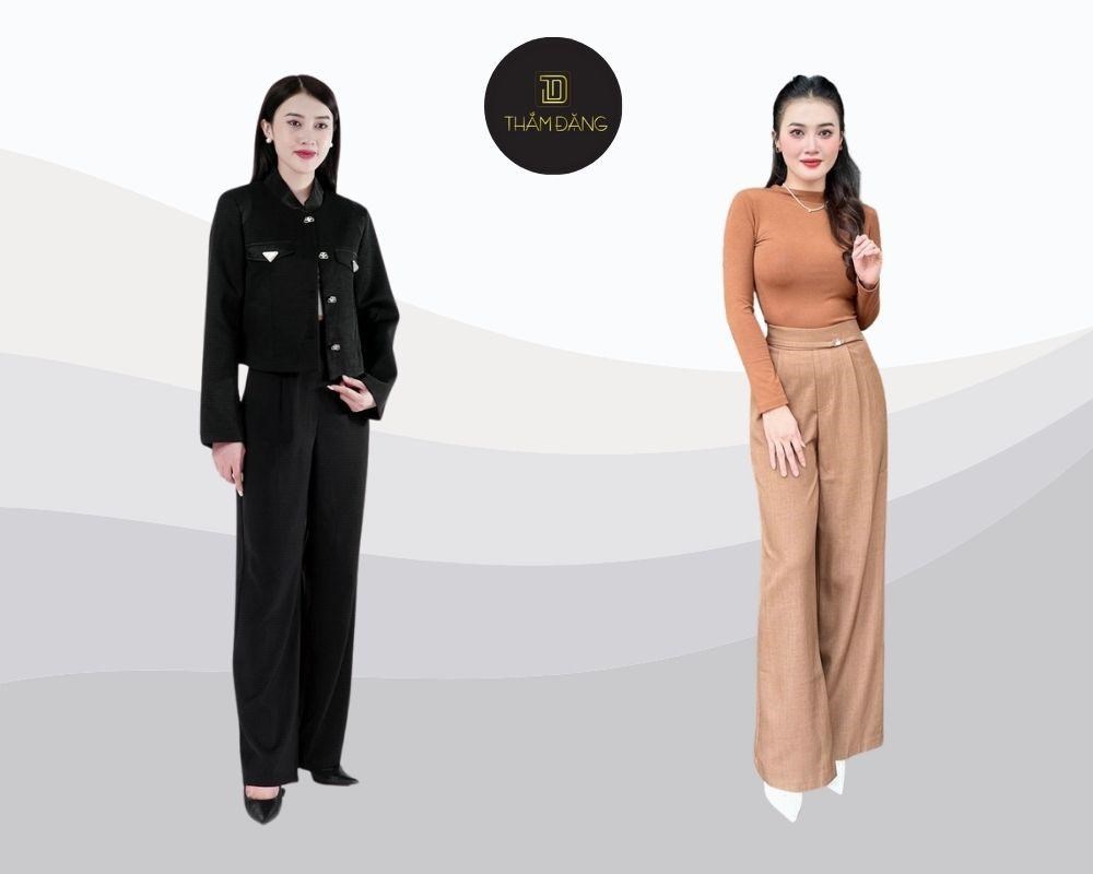 Thời trang quần ống rộng nữ tạo cảm giác chân dài, thon gọn, dễ phối với áo thun hoặc áo sơ mi