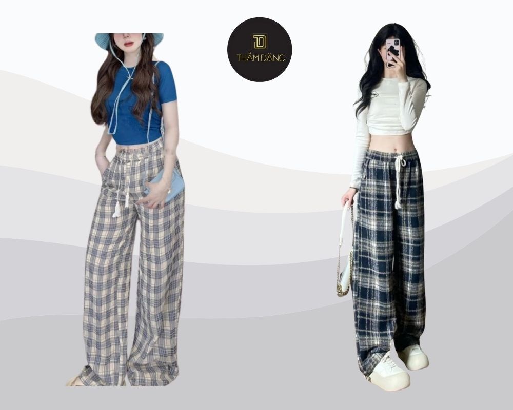 Kết hợp quần sọc caro với áo croptop là sự lựa chọn hoàn hảo cho những buổi dạo phố hoặc tiệc tùng